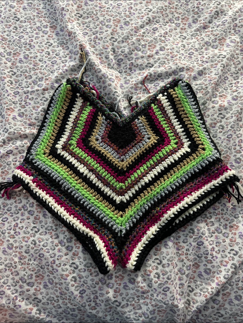 Handmade Multicolor Crochet V‑Front Women’s Shorts